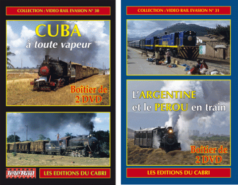 Lot de deux DVD Rail  Evasion n° 30 : Cuba et n° 31 : L'Argentine et le Pérou