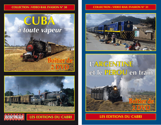 Lot de deux DVD Rail  Evasion n° 30 : Cuba et n° 31 : L'Argentine et le Pérou