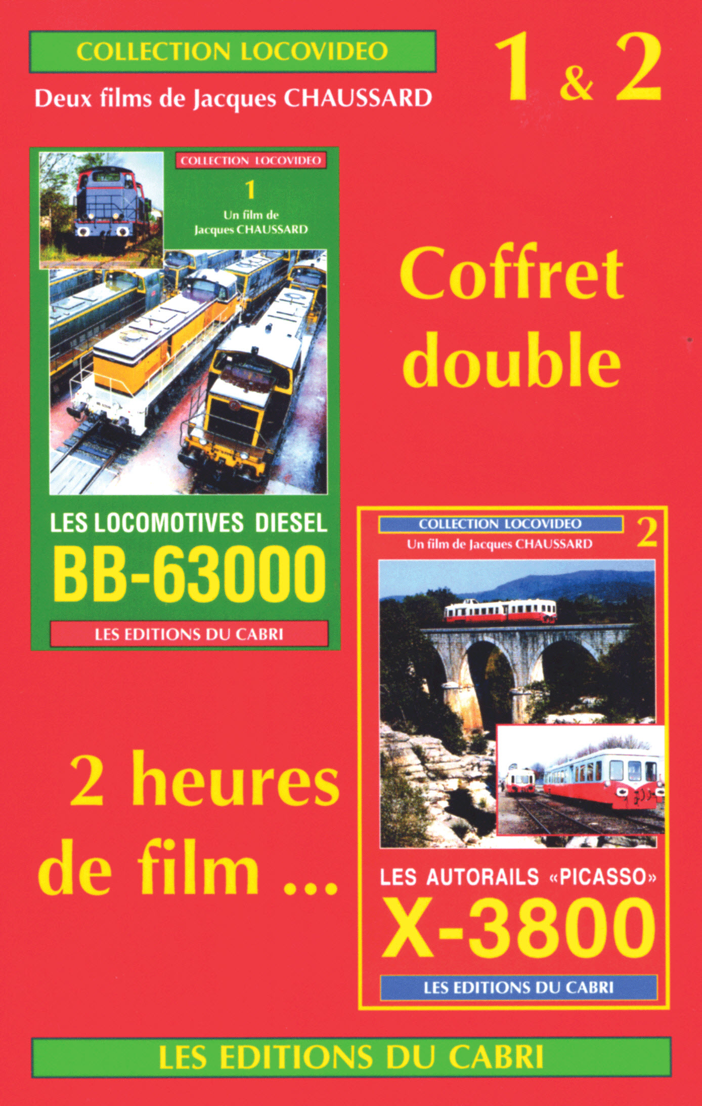 DVD double Locovidéo n° 1 et 2 : Les locomotives diesel BB-63000 + Les autorails X-3800 Picasso