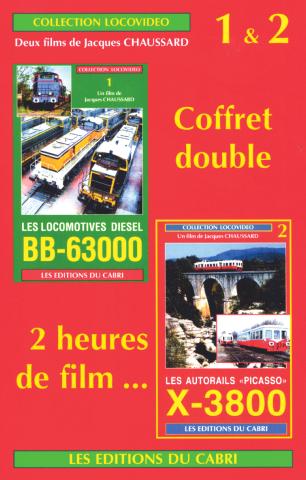 DVD double Locovidéo n° 1 et 2 : Les locomotives diesel BB-63000 + Les autorails X-3800 Picasso